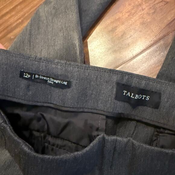 Talbots Dark Grey Gray Straight Leg Women Size 12p Trousers Pants Curvy - Picture 3 of 3